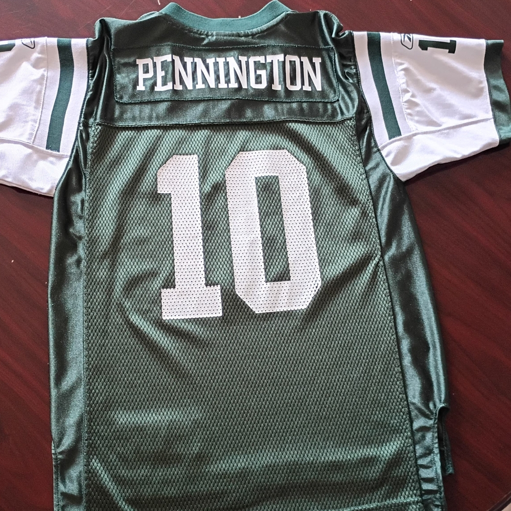 Reebok Green and White Football Jersey